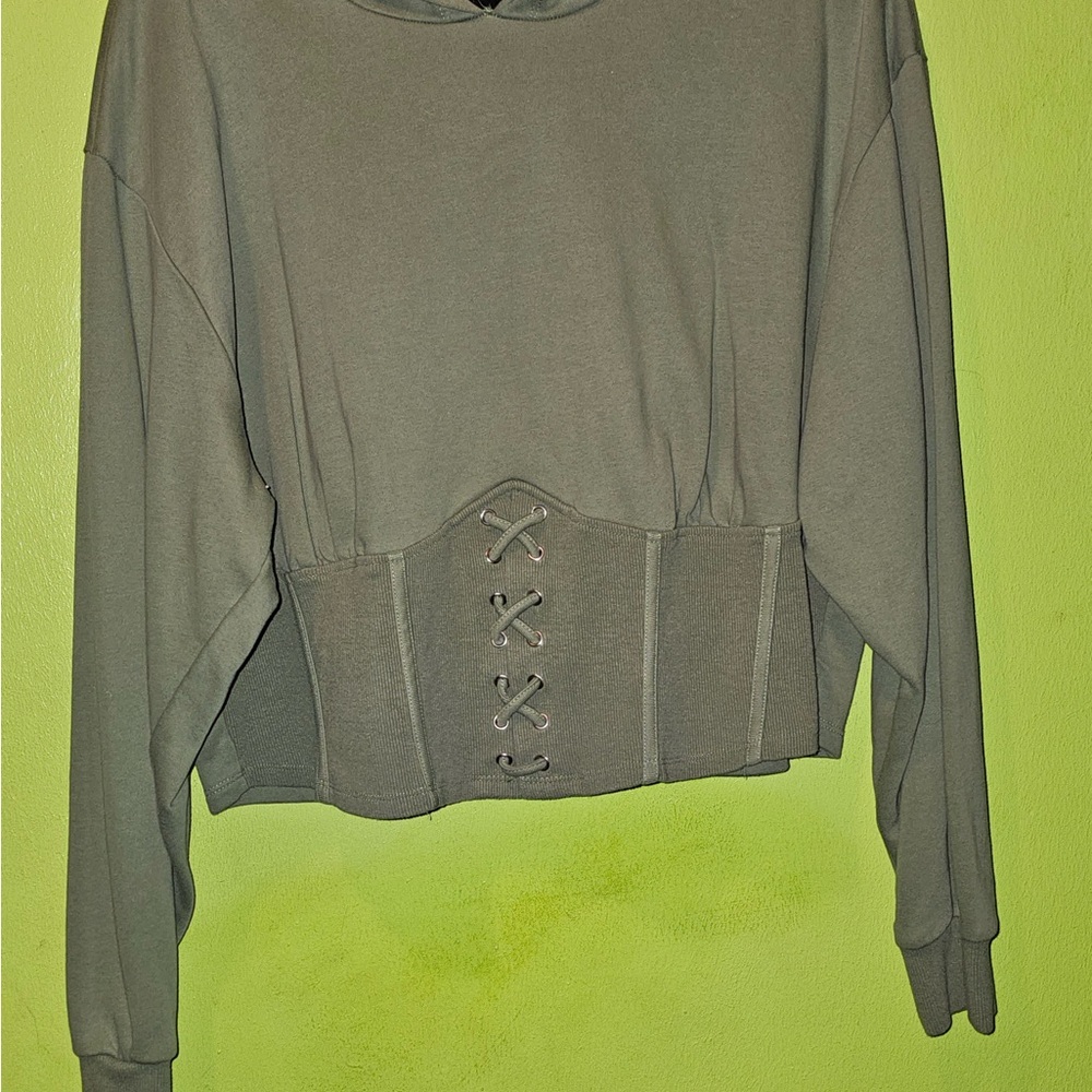 Fashion to Figure Green Corset Hoodie